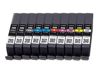 Canon PFI-MBK/PBK/CO/GY/R/C/M/Y/PC/PM 10 Ink Cartridge Multipack - 10-pack - 14.4 ml - mattsvart, foto-magenta, röd, gul, magenta, foto-svart, foto-cyan, grå, cyan, kromoptimerare - original - bläcktank - för imagePROGRAF PRO-300 4192C008