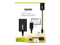 PORT Connect - USB-/DisplayPort-adapter - 24 pin USB-C (hane) till DisplayPort (hona) - 15 cm 900127