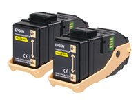 Epson Double Pack - 2-pack - gul - original - tonerkassett - för Epson AL-C9500DN; AcuLaser C9300D2TN, C9300D3TNC, C9300DN, C9300DTN, C9300N, C9300TN C13S050606