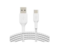 Belkin BoostCharge - USB-kabel - 24 pin USB-C (hane) till USB (hane) - 2 m - vit CAB002BT2MWH