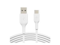 Belkin BoostCharge - USB-kabel - 24 pin USB-C (hane) till USB (hane) - 15 cm - vit CAB001BT0MWH