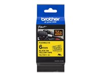 Brother TZe-FX611 - Svart på gult - Rulle (0,6 cm x 8 m) 1 kassett(er) flexibel tape - för Brother PT-D210, D600, H110, H200; P-Touch PT-E310, E550, P900; P-Touch Cube Plus PT-P710 TZEFX611