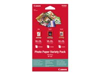 Canon Variety Pack VP-101 - 100 x 150 mm 15 ark set med fotopapper - för PIXMA MG2550, MG3550, MG3650, MG5750, MG5751, MG6450, MG6850, MG7150, MG7750, MG7751 0775B078