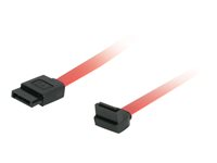 C2G 180 Degree to 90 Degree Right Angle Serial ATA (SATA) Cable - SATA-kabel - Serial ATA 150/300/600 - SATA (hona) till SATA (hona) - 1 m - 90° anslutning, right-angled connector - röd 81825