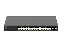 NETGEAR AV Line M4350-36X4V - Switch - L3 - Administrerad - 36 x 100/1000/2.5G/5G/10GBase-T (PoE++) + 4 x 1/10/25 Gigabit SFP28 - främre till bakre luftflöde - rackmonterbar - PoE++ (280 W) XSM4340CV-100NES