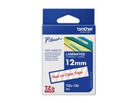 Brother TZe-132 - Rött på transparent - Rulle (1,2 cm x 8 m) 1 kassett(er) bandlaminat - för Brother PT-P750, P950; P-Touch PT-E310; P-Touch Cube PT-P300; P-Touch Cube Pro PT-P910 TZE132
