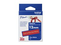 Brother TZe-RW34 - Guld på vinrött - Rulle (1,2 cm x 4 m) 1 kassett(er) bandtejp - för Brother PT-D600, H110; P-Touch PT-E310; P-Touch Cube PT-P300; P-Touch Embellish PT-D215 TZERW34