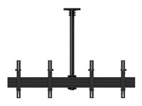 Multibrackets M Menu Board Mount Pro MBC2X1U - Monteringssats (takplatta, klämfäste för stång, monteringsskenor, skyddslock för takplatta, 4 lutningsarmar, 2 förlängningsrör (1,5 m)) - för 2 LCD-bildskärmar - aluminium, stål - svart - skärmstorlek: 40"-65" - takmonterbar 7350073733934