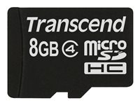 Transcend - Flash-minneskort - 8 GB - Class 4 - microSDHC TS8GUSDC4