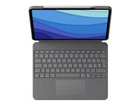 Logitech Combo Touch - Tangentbord och foliefodral - med pekdyna - bakgrundsbelyst - Apple Smart connector - QWERTY - italiensk - sand - för Apple 11-inch iPad Pro (1:a generation, 2a generation, 3:e generationen) 920-010170