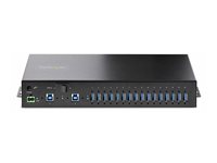 StarTech.com 16-Port Industrial USB 5Gbps Hub with Power Adapter, Metal Enclosure, Mountable, ESD Protection, Terminal Block Power, USB Charging, Dual-Host Switch - TAA - Hubb - 16 x USB 3.2 Gen 1 - skrivbordsmodell, rackmonterbar, väggmonterbar, DIN-skenmonterbar - TAA-kompatibel S5G16AINDS-USB-A-HUB