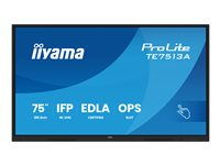 iiyama ProLite TE7513A-B2AG - 75" Diagonal klass (74.5" visbar) LED-bakgrundsbelyst LCD-skärm - interaktiv digital skyltning - med pekskärm (multi-touch) / PC-anslutning som tillval - 4K UHD (2160p) 3840 x 2160 - svart ram med matta ytor TE7513A-B2AG