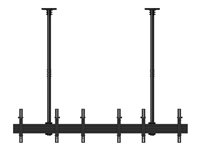 Multibrackets M Ceiling Mount Pro MBC3X1U2 - Monteringssats (2 takplattor, 8 skenor, 12 lutningsarmar, 4 stångklämmor, 8 förlängningsrör (80 cm), 2 skydd för takplattor) - för 6 LCD-bildskärmar - aluminium, stål - svart - skärmstorlek: 40"-65" - takmonterbar 7350073733507