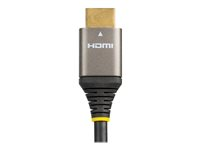 StarTech.com 2 m HDMI 2.1-kabel 8K - Certifierad Ultra High Speed HDMI-kabel 48 Gbit/s - 8K 60 Hz/4K 120 Hz HDR10 + eARC - Ultra HD 8K HDMI-kabel - Monitor/TV/skärm - Flexibel TPE-mantel - Ultra High Speed - HDMI-kabel med Ethernet - HDMI hane till HDMI hane - 2 m - dubbelt skärmad - grå, svart - passiv, 4K120Hz stöd, 8K60Hz stöd - för P/N: 4PORT-8K-HDMI-SWITCH HDMM21V2M