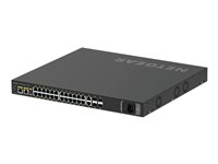 NETGEAR AV Line M4250-26G4XF-PoE+ - Switch - L3 - Administrerad - 24 x 10/100/1000 (PoE+) + 2 x 10/100/1000 + 4 x 1 Gigabit / 10 Gigabit SFP+ - sida till sida luftflöde - rackmonterbar - PoE+ (480 W) GSM4230PX-100EUS