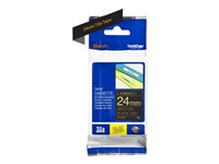 Brother TZe-R354 - Satin - guld på svart - Rulle (2,4 cm x 4 m) 1 kassett(er) bandtejp - för Brother PT-D600; P-Touch PT-3600, D800, E550, E800, P750, P900, P950; P-Touch EDGE PT-P750 TZER354