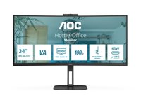 AOC Value-line CU34V5CW/BK - V5 series - LED-skärm - böjd - 34" - HDR CU34V5CW/BK