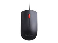 Lenovo Essential - Mus - höger- och vänsterhänta - optisk - 3 knappar - kabelansluten - USB - svart 4Y50R20863