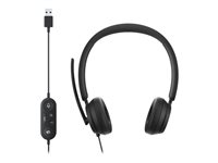 Microsoft Modern USB-C Headset - Headset - på örat - kabelansluten - USB-C - svart - kommersiell - Certifierad för Microsoft-teams I6P-00005