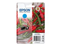 Epson 503 Singlepack - 3.3 ml - cyan - original - blister med RF-larm/akustiskt larm - bläckpatron - för Expression Home XP-5200, XP-5205; WorkForce WF-2960DWF, WF-2965DWF C13T09Q24020