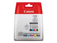 Canon PGI-570/CLI-571 PGBK/BK/C/M/Y Multi Pack - 5-pack - svart, gul, cyan, magenta - original - blister - bläcktank - för PIXMA TS5051, TS5053, TS5055, TS6050, TS6051, TS6052, TS8051, TS8052, TS9050, TS9055 0372C004