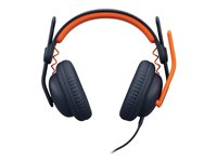 Logitech Zone Learn Wired Over-Ear Headset for Learners, USB-C - Hörlurar med mikrofon - fullstorlek - ersättning - kabelansluten - USB-C 981-001383