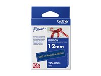 Brother TZe-RN34 - Guld på marinblå - Rulle (1,2 cm x 4 m) 1 kassett(er) bandtejp - för Brother PT-D600, H110; P-Touch PT-E310; P-Touch Cube PT-P300; P-Touch Embellish PT-D215 TZERN34