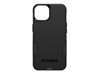 OtterBox Commuter Series - Baksidesskydd för mobiltelefon - antimikrobiell - MagSafe-kompatibilitet - polykarbonat, syntetiskt gummi, 35 % återvunnen plast - svart - för Apple iPhone 14 77-89639