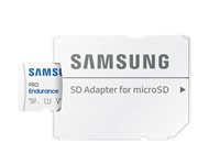 Samsung PRO Endurance MB-MJ64KA - Flash-minneskort (microSDXC till SD-adapter inkluderad) - 64 GB - Video Class V10 / UHS-I U1 / Class10 - mikroSDXC UHS-I - vit MB-MJ64KA/EU