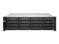 QNAP ES1686DC - NAS-server - 16 fack - kan monteras i rack - SAS 12Gb/s - RAID 0, 1, 5, 6, 10, JBOD, 5 hot spare, 6-reservsnabbyte, 10 hot spare, 1 hot spare - RAM 64 GB - Gigabit Ethernet / 10 Gigabit Ethernet - iSCSI support - 3U ES1686DC-2123IT-64G