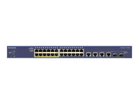 NETGEAR Smart FS728TLP - Switch - smart - 12 x 10/100 (PoE) + 12 x 10/100 + 2 x 10/100/1000 + 2 x kombinations-Gigabit SFP - skrivbordsmodell, rackmonterbar - PoE (100 W) FS728TLP-100EUS