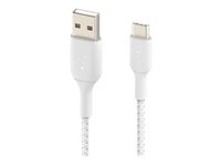 Belkin BoostCharge - USB-kabel - 24 pin USB-C (hane) till USB (hane) - 3 m - vit CAB002BT3MWH