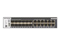 NETGEAR M4300-12X12F - Switch - L3 - Administrerad - 12 x 10/100/1000/10000 + 12 x 10 Gigabit SFP+ - främre till bakre luftflöde - rackmonterbar XSM4324S-100NES