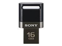 Sony On-The-Go USM16SA1 - USB flash-enhet - 16 GB - USB 2.0 - svart USM16SA1B