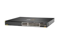 HPE Aruba 6300M - Switch - L3 - Administrerad - 24 x 1/2.5/5/10GBase-T + 4 x 1 Gb/10 Gb/25 Gb/50 Gb SFP56 (upplänk/stapling) - framsidan och sida till baksidan - rackmonterbar - PoE+ (1440 W) JL660A