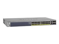 NETGEAR M4100-26G-PoE - Switch - L2+ - Administrerad - 26 x 10/100/1000 + 4 x kombinations-SFP - skrivbordsmodell, rackmonterbar - PoE+ (192 W) GSM7226LP-100NES