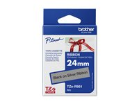 Brother TZe-R951 - Satin - svart på silver - Rulle (2,4 cm x 4 m) 1 kassett(er) bandtejp - för Brother PT-D600; P-Touch PT-D800, P900, P950; P-Touch Cube Plus PT-P710 TZER951