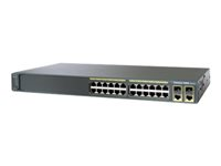 Cisco Catalyst 2960-24TC - Switch - Administrerad - 24 x 10/100 + 2 x kombinations-Gigabit SFP - rackmonterbar WS-C2960-24TC-L