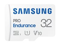 Samsung PRO Endurance MB-MJ32KA - Flash-minneskort (adapter, microSDHC till SD inkluderad) - 32 GB - Video Class V10 / UHS-I U1 / Class10 - microSDHC UHS-I - vit MB-MJ32KA/EU