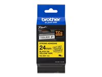 Brother TZe-S651 - Extrastark häftning - svart på gult - Rulle ( 2,4 cm x 8 m) 1 kassett(er) bandlaminat - för Brother PT-D600, P750, P950; P-Touch PT-3600, D600, D800, E550, E800, P750, P900, P950 TZES651