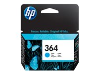 HP 364 - 3 ml - cyan - original - bläckpatron - för Deskjet 35XX; Photosmart 55XX, 55XX B111, 65XX, 7510 C311, 7520, Wireless B110 CB318EE#ABB