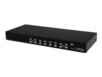 StarTech.com 1U hyllmonterad USB KVM-switch med 8 portar och OSD - Omkopplare för tangentbord/video/mus - 8 x KVM port(s) - 1 lokal användare - skrivbordsmodell - för P/N: RK3236BKF, RKCONS1701, RKCONS17HD, RKCONS1901, RKCONS1908K, RKCONS1916K, RKQMCAB12V2 SV831DUSBU
