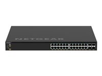 NETGEAR M4350 Series M4350-24G4XF - Switch - L3 - Administrerad - 24 x 10/100/1000 (PoE+) + 4 x SFP+ - främre till bakre luftflöde - rackmonterbar - PoE+ (720 W) GSM4328-100NES