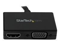 StarTech.com A/V-reseadapter: 2-i-1 DisplayPort till HDMI eller VGA - Videokonverterare - DisplayPort - HDMI, VGA - svart DP2HDVGA