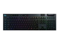 Logitech G915 LIGHTSPEED Wireless RGB Mechanical Gaming Keyboard - GL Tactile - Tangentbord - bakgrundsbelysning - trådlös - Bluetooth, 2.4 GHz - Nordisk - tangentbrytare: GL Tactile - svart 920-008907