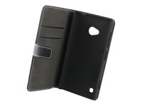 Insmat Exclusive - Skydd för mobiltelefon - läder - svart - för Nokia Lumia 720 650-2025