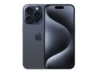 Apple iPhone 15 Pro - 5G smartphone - dual-SIM / Internminne 128 GB - OLED-skärm - 6.1" - 2556 x 1179 pixlar (120 Hz) - 3 st. bakre kameror 48 MP, 12 MP, 12 MP - front camera 12 MP - blått titan MTV03QN/A