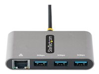 StarTech.com 3-Port USB-C Hub with Ethernet, 3x USB-A Ports, Gigabit Ethernet, USB 3.0 5Gbps, Bus-Powered, USB Type-C Hub w/ GbE and 1ft/30cm Long Cable, Portable USB-C to USB-A Laptop Hub - USB Expansion Hub (HB30C3A1GEA2) - Hubb - 3 x SuperSpeed USB 3.0 + 1 x 10/100/1000 - skrivbordsmodell HB30C3A1GEA2