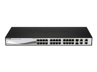 D-Link DES 1210 - Switch - Administrerad - 24 x 10/100 + 2 x kombinations-Gigabit SFP + 2 x 10/100/1000 - skrivbordsmodell DES-1210-28