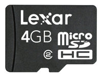 Lexar - Flash-minneskort ( SD-adapter inkluderad ) - 4 GB - Class 2 - microSDHC LSDMI4GBABEUA